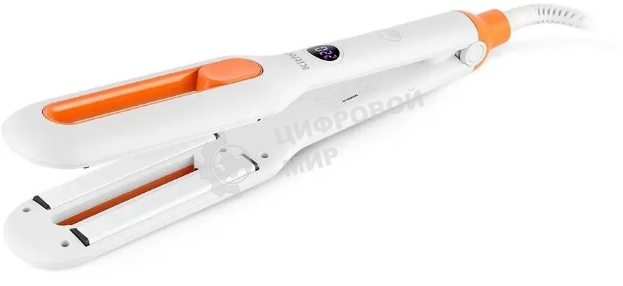 Выпрямитель для волос Kitfort КТ-3269 оранжевый/белый, 14 мм, 100-220 °C, 13 режимов