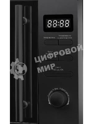 Микроволновая печь Evelux MW 203 B черный, 20 л, 700 Вт, переключатели - кнопки, поворотный механизм