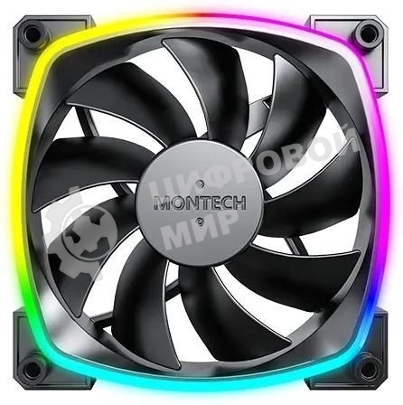 Вентилятор для корпуса Montech AX120 ARGb 120х120x25 черный 4-pin 27дБ (AX120 PWM BLACK) Ret
