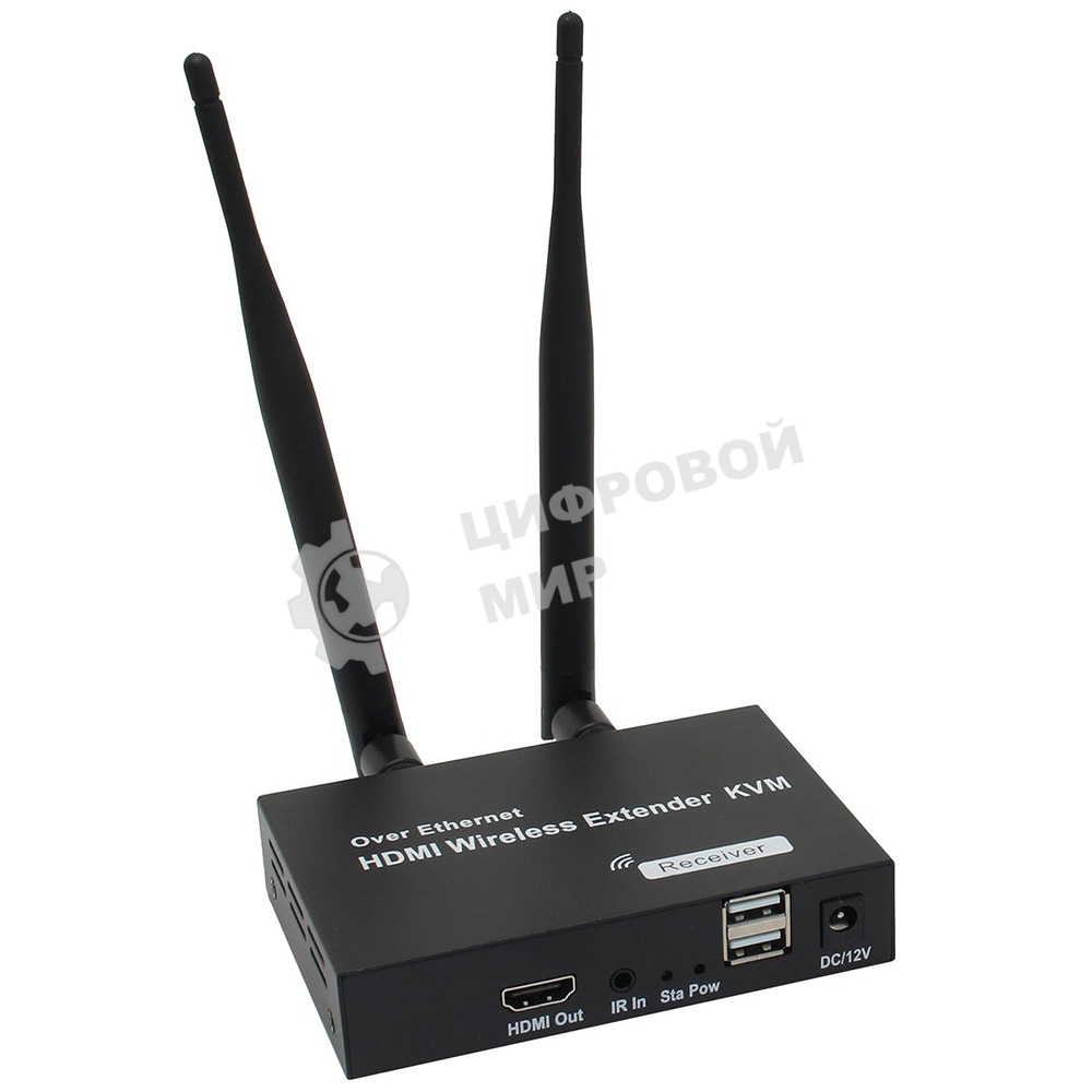 Удлинитель ORIENT VE054, WiFi HDMI KVM Extender (Tx+Rx), HDMI+USB беспроводной удлинитель до 200 м, HDMI 1.3, 1080p@60Hz, HDCP1.2, передача ИК сигнала управления, питание от внешних БП, метал. корпус (31372)