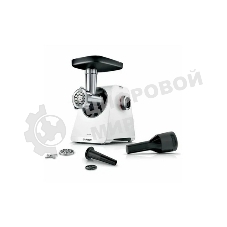 Мясорубка электрическая Bosch MFWS420W белый, 1900 Вт, 2.5 кг/мин, реверс, насадки - 3