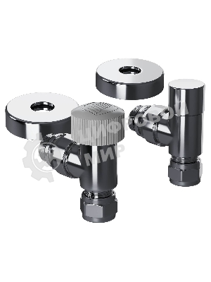 Набор термостатический угловой Royal Thermo Design Pro 15мм М30х1,5 (Хром)