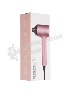 Фен Scarlett SC-HD70I53 розовый/черный, 1600 Вт, ионизация