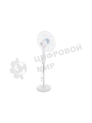 Вентилятор напольный DUX 60-0213 белый/синий 60 Вт, 5 лопастей, подставка круглая, д/у управление