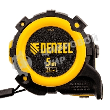 Рулетка Denzel 5м х 25мм, автоматич. фиксац., нейлон. покрытие, магнит. зацеп, двухстор. разметка