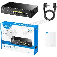 Коммутатор Cudy FS1006P (L2) 6x100Мбит/с 4PoE+ 60W неуправляемый