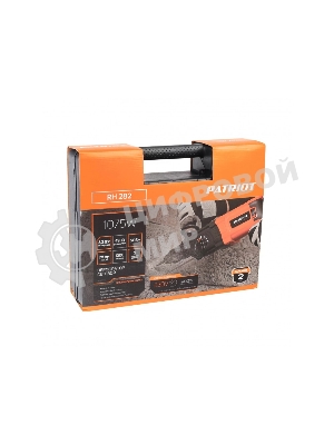 Перфоратор Patriot RH 282, 1075Вт, 4900уд/мин, 1300об/мин, 3,3Дж, макс. диаметр 28мм, 3 режима работы, глубиномер, кейс, щеточный реверс