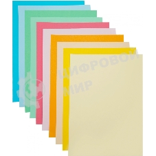 Бумага цветная Silwerhof тонир. 10 л. 10цв. A4 CREATE 80г/м2 папка