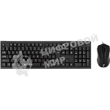 Комплект клавиатура+мышь Oklick 620M проводной, USB, 1200 DPI, чёрный