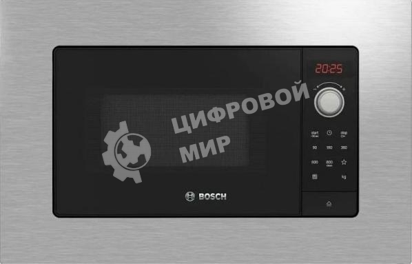 Встраиваемая микроволновая печь Bosch BFL623MS3 нержавеющая сталь, 20 л, 800 Вт, переключатели - поворотный механизм/сенсор