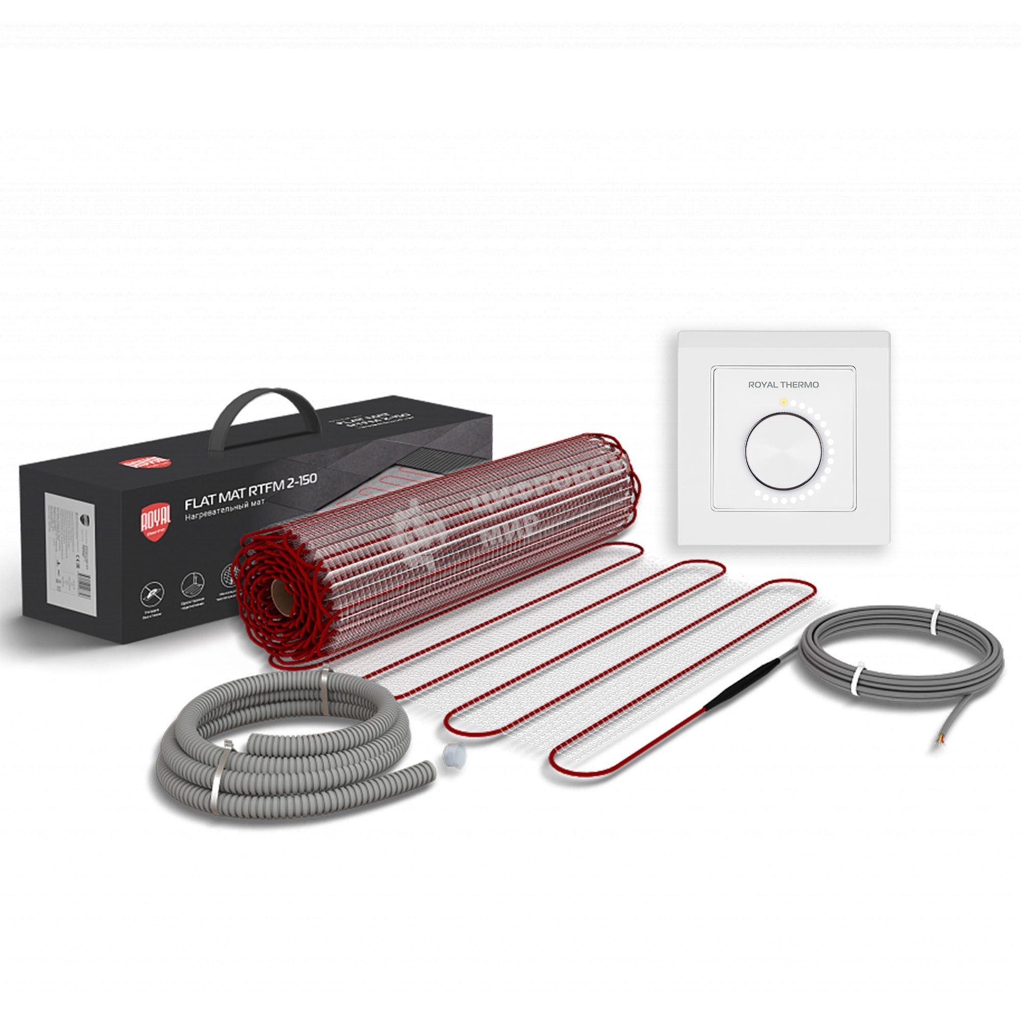 Мат нагревательный Royal Thermo Flat Mat RTFM 2-150-8 (комплект с терморегулятором RTO-16)