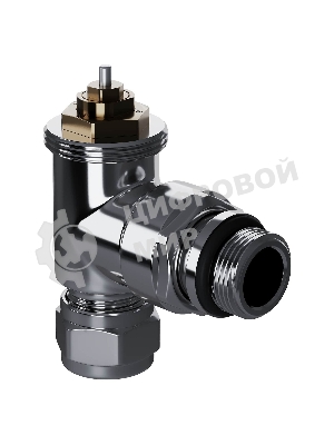 Набор термостатический угловой Royal Thermo Design Pro 15мм М30х1,5 (Хром)