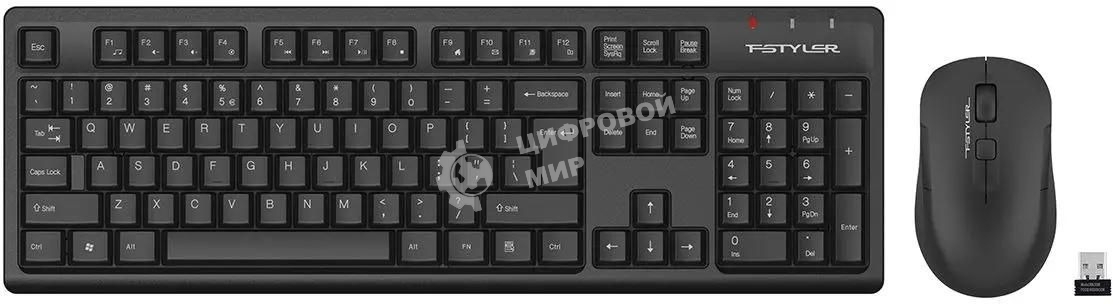 Комплект клавиатура+мышь A4Tech FStyler FG1200 беспроводной, USB, чёрный