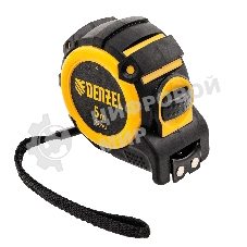 Рулетка Denzel 5м х 25мм, автоматич. фиксац., нейлон. покрытие, магнит. зацеп, двухстор. разметка