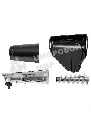 Мясорубка электрическая DELTA DL-6105M черный, 2000 Вт, 1.8 кг/мин, реверс, защита от перегрузки, насадки - 4