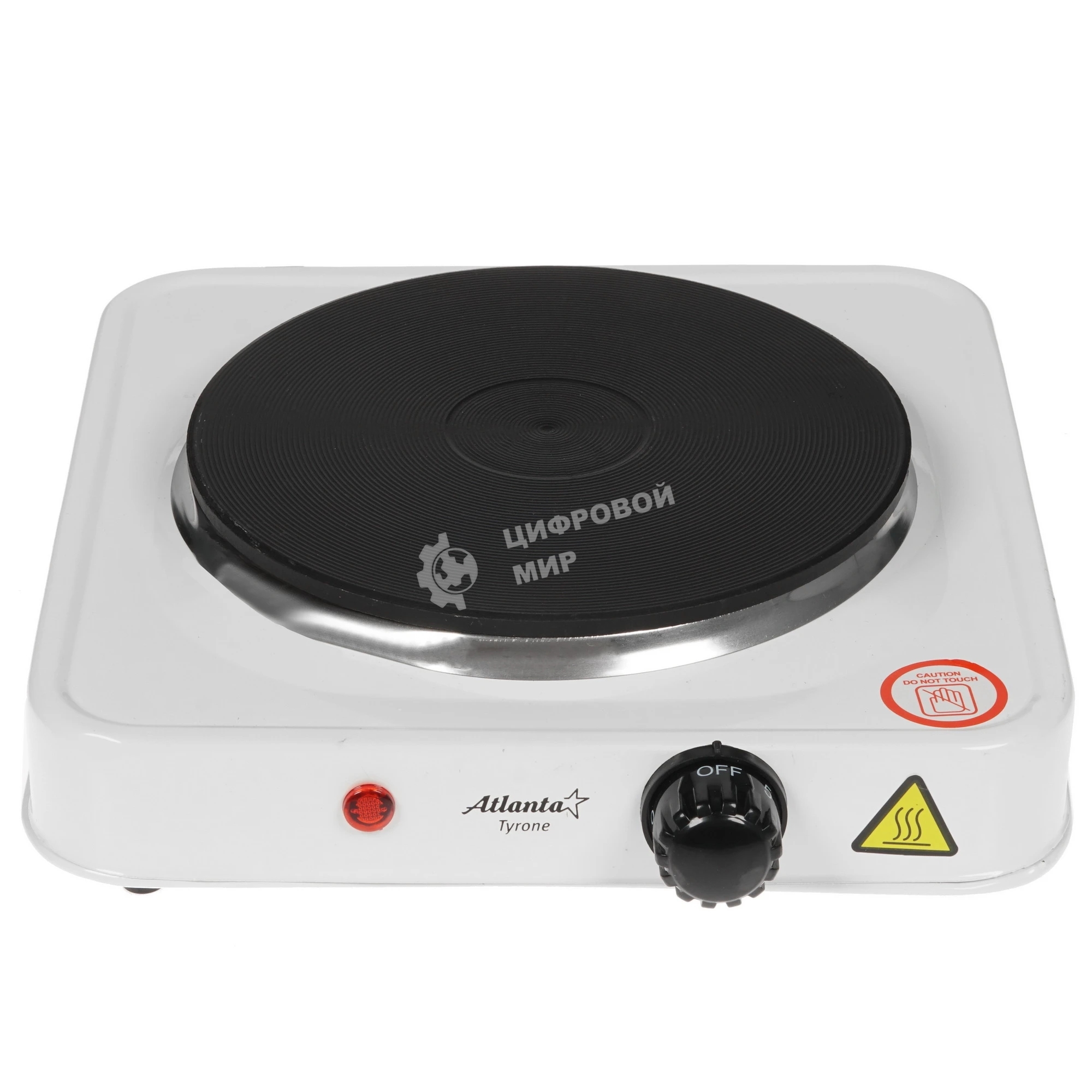 Плита настольная электрическая Atlanta ATH-1736 белый, одноконфорочная