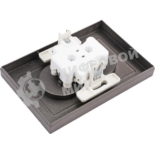 Розетка 2-м AtlasDesign без заземл. 16А в сборе мокко SchE ATN000620