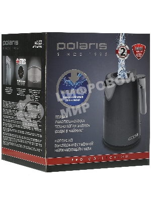 Чайник электрический Polaris PWK-1746СA серый, 1.7 л, ВЕРХ. ЗАЛИВ, нерж.