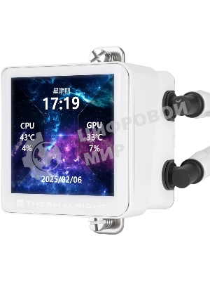 Система жидкостного охлаждения Thermalright Frozen Vision 360 V2 (360мм, LED, White, ARGB/Fans: 3x120мм, 69CFM, 27dBA, 2150RPM/Pump height 60мм, 23dBA, 3000RPM, Rad thickness 27мм/S: 1700, 1200, 1851, 115X, 2011, 2066, AM5, AM4)