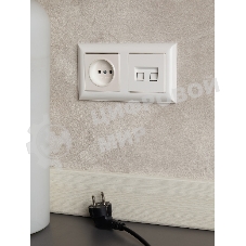 Рамка 2-местная IEK BRITE РУ-2-Бр DECOR 3D-форма белый/белый