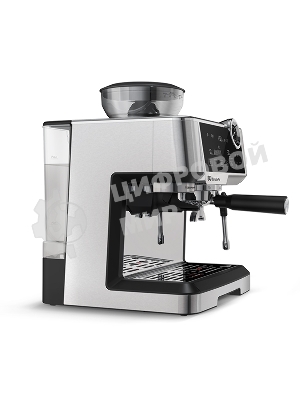 Кофеварка рожковая BQ CM5002 серебристый/черный, исп. кофе - зерновой/молотый, 2,8 л, 2400 Вт, 19 бар