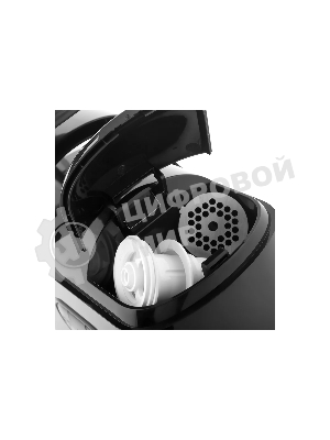 Мясорубка электрическая BRAYER 1602BR черный, 2000 Вт, 2.0 кг/мин, реверс, защита от перегрузки, металлический лоток, насадки - 5