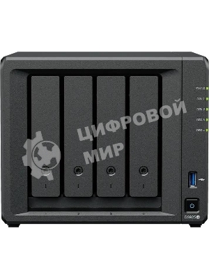 Сетевое хранилище Synology DiskStation DS925+ черный (AMD Ryzen V1500B/4Gb/4 pcs (3.5
