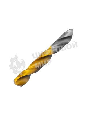 Сверло спиральное по металлу Denzel 5 x 86мм, Р6М5, Golden Tip