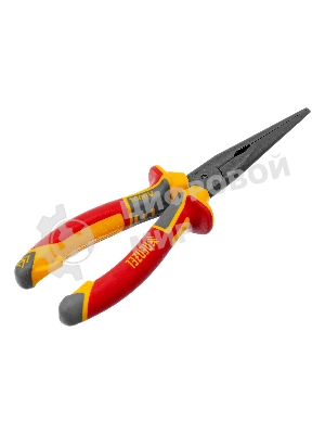 Длинногубцы прямые Denzel диэлектрические рукоятки до 1000 В, трехкомпонентные рукоятки, 205 мм