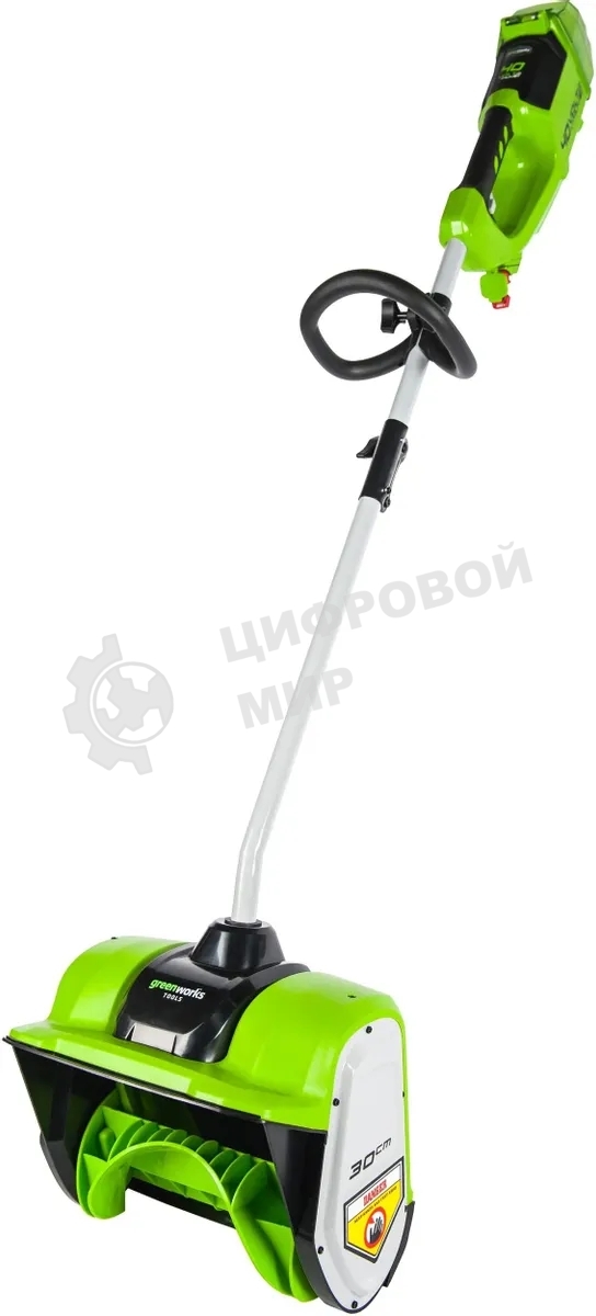 Снегоуборщик аккумуляторный GreenWorks GD40SSK4, 40V, 30 см, бесщеточный, с 1хАКБ 4 А.ч и ЗУ 2600807UB