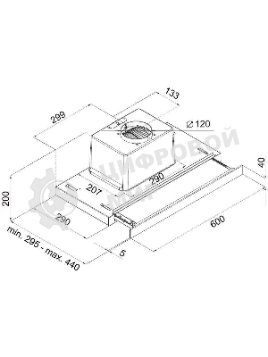 Вытяжка встраиваемая Maunfeld Ouse Touch Glass 60 черный, 60 см, 750 куб. м/ч, 48 дБ