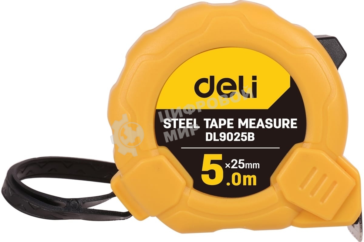 Рулетка Deli DL9025B 5мx25мм Метрическая. Корпус ударопрочный.
