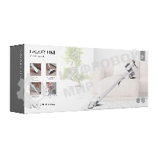 Пылесос вертикальный Galaxy Line GL 6295 белый/серый, питание от аккумулятора, 30 Вт, уборка сухая, пылесборник 0.7 л, работа от АКБ max - 40 мин