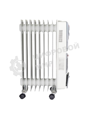 Масляный обогреватель Ресанта ОМ-9АВ (9 секций) белый, 2400 Вт, 30 м2, термостат 67/3/22