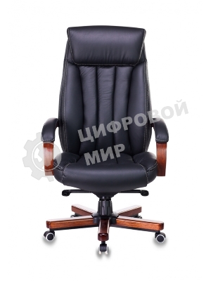 Кресло Бюрократ T-9922WALNUT/BLACK черный, кожа