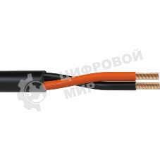 Кабель акустический 100 м, 13 AWG ССА, 2,5 мм2, диаметр 9.8мм, экран, медь 49 x 0.25 мм, черный, бухта