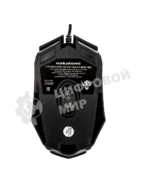 Мышь проводная Nakatomi MOG-02U черный, 1600 dpi, USB, кнопки - 5