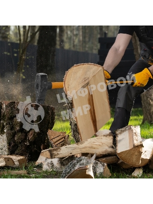 Колун-кувалда Denzel 4000 г, кованая, фибергласовая рукоятка c TPR покрытием, 880 мм