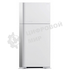 Холодильник Hitachi R-VG660PUC7-1 GPW белый стекло двухкамерный инвертер 405/145л морозилка сверху No Frost