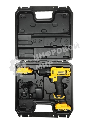 Дрель-шуруповерт DeWalt DCD710D2-QW, 10,8 В, 2 Ач, 24 Нм, щеточный