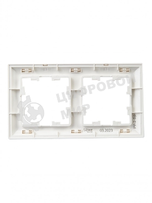 Рамка 2-местная IEK BRITE РУ-2-Бр DECOR 3D-форма белый/белый