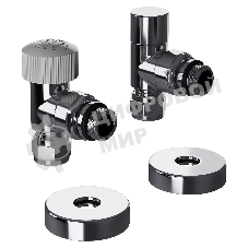 Набор термостатический угловой Royal Thermo Design Pro 15мм М30х1,5 (Хром)