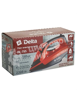 Утюг Delta DL-755 черный/оранжевый, 2200 Вт, 23 г/мин, 125 г/мин, 250 мл