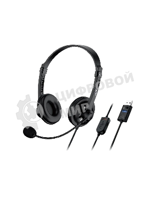 Проводные наушники Genius HS-230U черный, накладные, USB