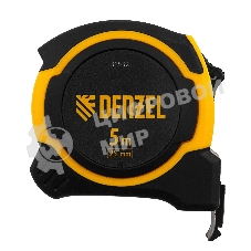 Рулетка Denzel 5м х 25мм, двухкомп. корпус, магнитный обрезиненный зацеп