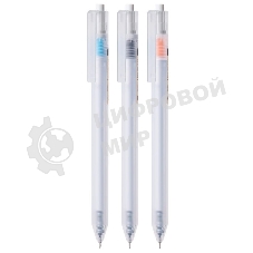 Ручка гелевая автоматическая Deli EG115-BK прозрачный/ассорти, d=0.38мм, черные чернила, игловидный пишущий наконечник