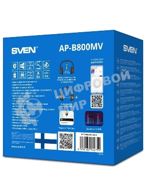 Беспроводные/проводные наушники Sven AP-B800MV черный, полноразмерные, Bluetooth + Jack 3.5 мм, складная конструкция, до 15 ч