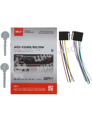 Автомагнитола ACV AVS-920BR, 1 DIN, Bluetooth, USB Type-A, AUX