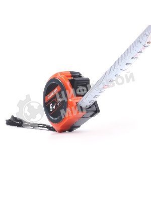 Рулетка PATRIOT MTP-5-19, магнит, 2сторон.зацеп, антиблик.нейлон.покрытие, крупн.шрифт, двусторон.белая лента, 5м*19 мм