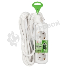 Удлинитель электрический ЭРА UDL-16-350-E Greenline 3 розетки с заземлением 5м ПВС 3x1мм2